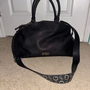 Guess Black Satchel with Logo Strap